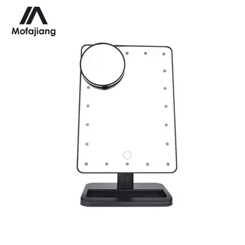 

10X Multi-function Makeup Mirror Magnifying Glass Speaker Bluetooth LED Light Mirror Desktop 180 Rotary Switch Cosmetic Makeup