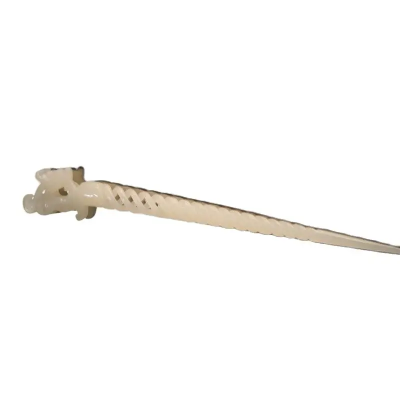 

CHINESE FOLK ART Old Hand Carving Traditional Jade Dragon Hairpin