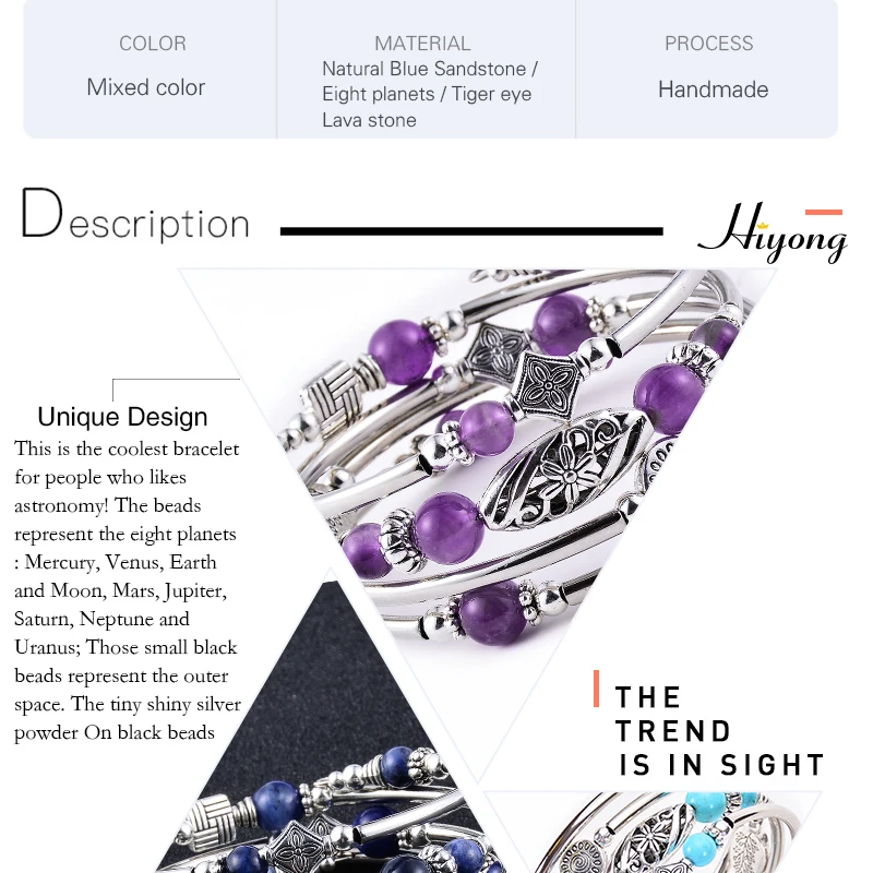 Boho wrap браслет для женщин многослойный браслет натуральный камень лавы чакра бусины эфирное масло диффузор браслет для девочек
