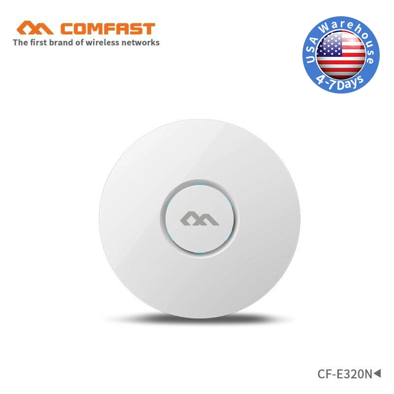 Беспроводной Потолочный Wi Fi роутер COMFAST 300 Мбит/с поддержка нескольких SSID 48 в POE