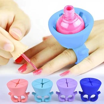 

3 Color Nail Art Tools Nail Flexible Durable Wearable Silicone Nail Oil Bottle Holder Display For Nail Bottle