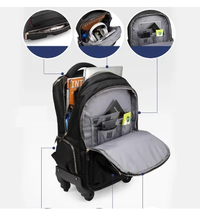 Oxford – sac à dos à roulettes de 20 pouces, sac à roulettes de 24