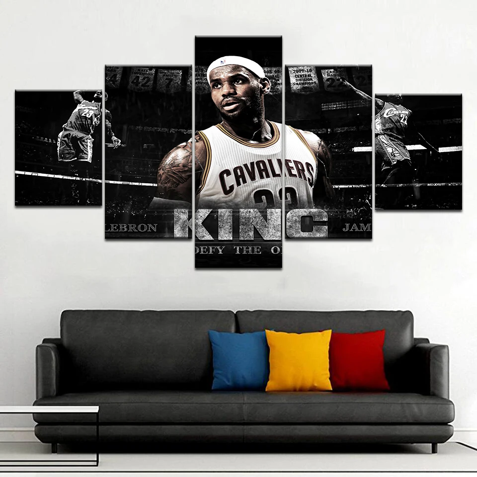 Холст картины Спорт Баскетбол НБА Jordan James Kobe Curry Ross Art Framework 12 домашний Декор 5 шт.
