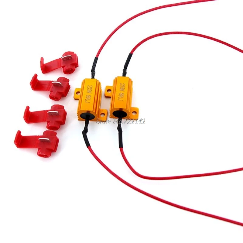 4X 25W LED Reverse Brake Turn Signal Light Load Resistor Car Light Resistance 6/8/10/25R Load Resistors & metal film resistor metal film resistors