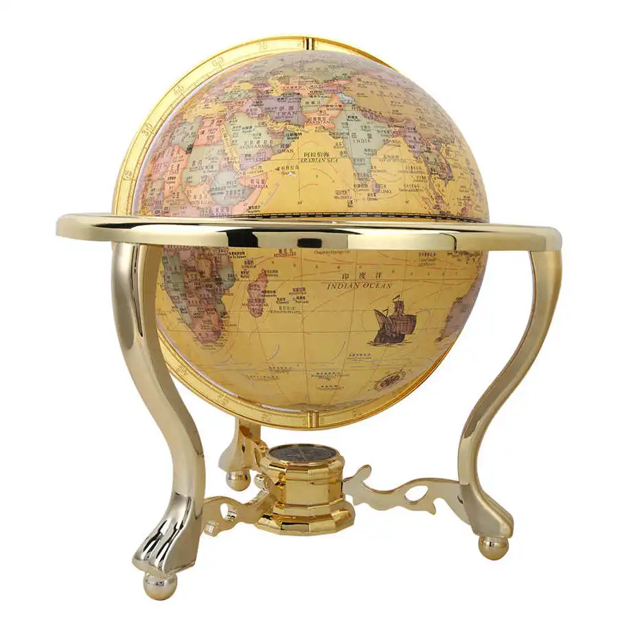 Antieke Globe Gift Bureau Decor Educatief Hulpmiddel Teaching Met Kompas 720 Graden Rotatie Lezen Wereldbol AliExpress