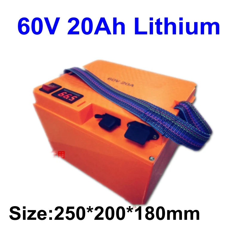 60V E скутер ebike мотор литиевая батарея 20Ah с 30A BMS для 500W 1000w 1500W мотор+ 5A зарядное устройство