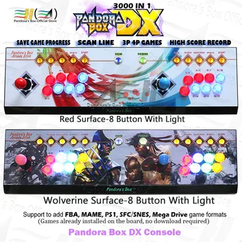 

Pandora Box DX 3000 in 1 arcade game Console 8 button custom support 3P 4P game Save Game progress can add 5000 games 3D tekken