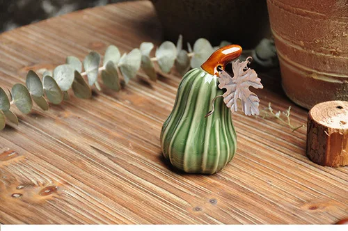 Креативные крашеные в стране керамические украшения в виде тыквы, садоводство, Хэллоуин, украшение, подарок, милая тыква, украшение стола CL101 - Цвет: green