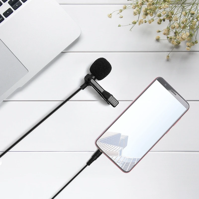 Петличный микрофон Smart Clip-On всенаправленный конденсаторный нагрудный микрофон Handsfree с 2 м кабелем для интервью вокальное видео