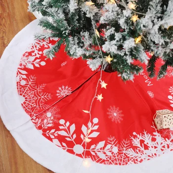 

Round Christmas Tree Skirt Red Floor Mat Cover Home Hotel Mall Xmas Tree Ornament New Year Decoration