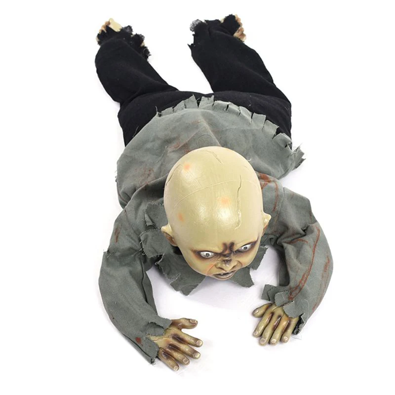  Animated Crawling Baby Zombie Scary Ghost Babies Doll Haunted Halloween Decor Props Supplies