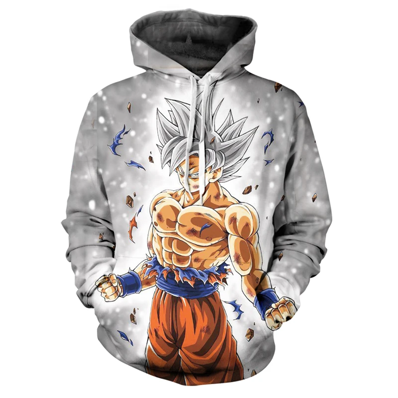 

New Dragon Ball Z Men's Spring and Autumn Hoodie 3D Printing Super Saiyan Boy Dragon Ball Series Sweatshirt Hoodie XXS-6XL