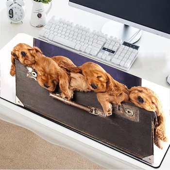 

Yuzuoan Four Cute Sleeping Dogs Large MousePad Grande Game Console PC Computer Keyboard Mouse Mat Home Carpet Pad DIY Your Photo