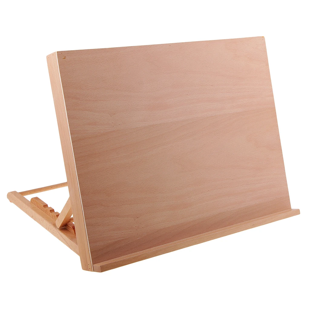 Художественная доска для рисования 18,5x14,1x13,4 дюймов, регулируемая твердая древесина для рисования и эскизов, художественный мольберт, отделка из натурального Букового дерева
