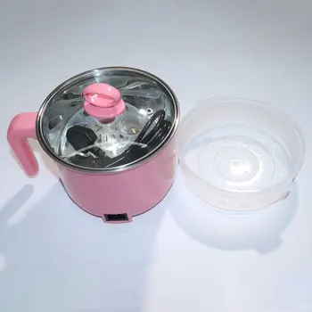 

450W 1.8L Multifunction Stainless Steel Electric Cooker with Steamer Hot Pot Noodles Pots Rice Cooker Steamed Eggs Pan Soup Pots