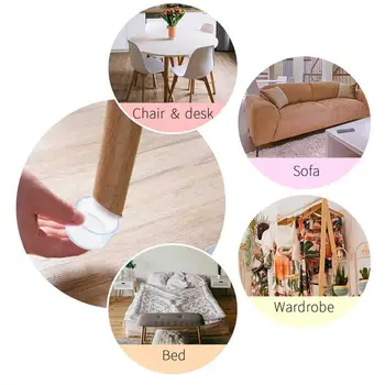 

1pcs/set Chair Leg Feet Cap Round Furniture Stool Floor Transparent Silicone Table Pads Protector Non-slip Leveling Cover S E7A0