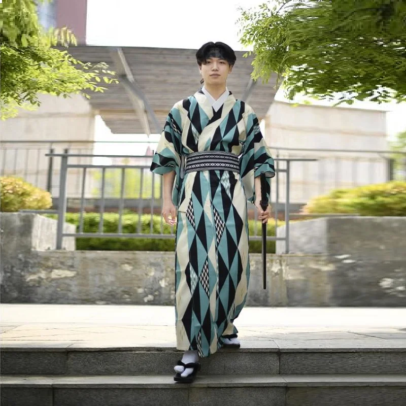 Costume Japanese Kimono Man Samurai Cosplay Karate Kimono Japones Yukata  Haori Men Traditional Japanese Mens Clothing