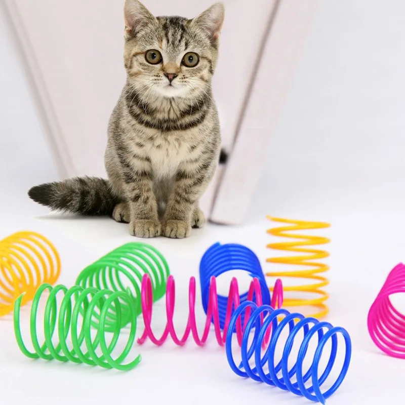 

4 Pcs Pet Cat Practical Home Colorful Kitten Wide Interactive Playing Heavy Gauge Wear-resistant Accessories Spring Toys A