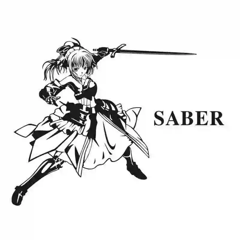 Pegatina Fate/stay Night Sticker Anime Cartoon SABER Car Decal Sticker Vinyl Wall Stickers  Decor Home Decoration