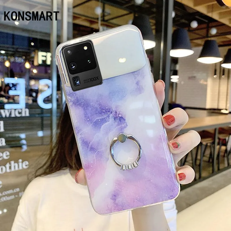 KONSMART чехол для Samsung S20 мраморный зеркальный мягкий телефона Galaxy ультра