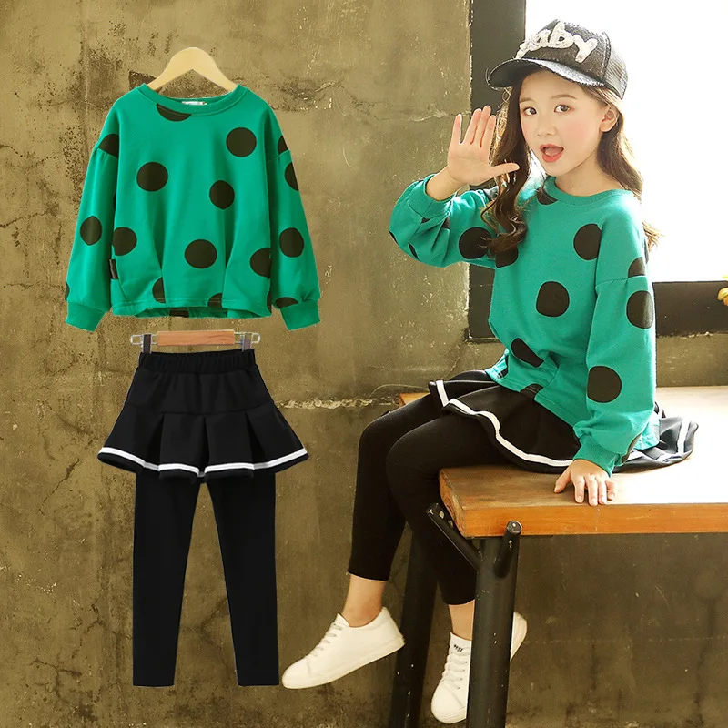 Новое поступление весенне осенние комплекты одежды для девочек детские рубашки