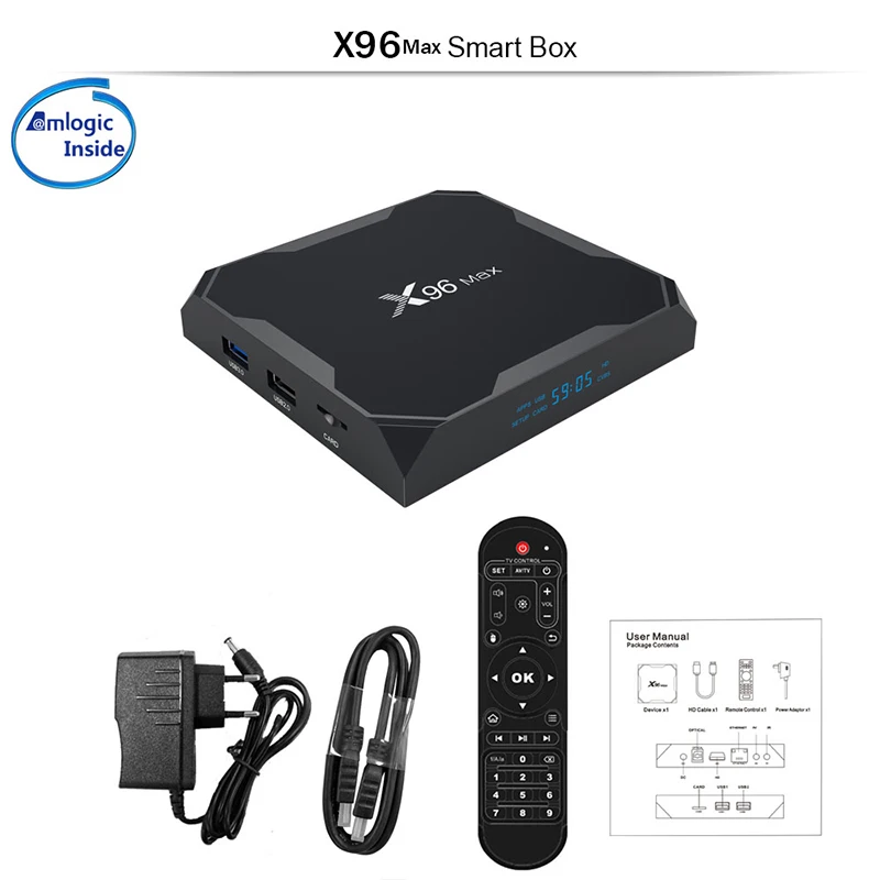 X96 Max Smart tv Box Amlogic S905X2 четырехъядерный Android 9,0 с оперативной памятью 2G 4G rom 16G 3 2G 64G 2,4G& 5GHz wifi BT 1000M 4K телеприставка