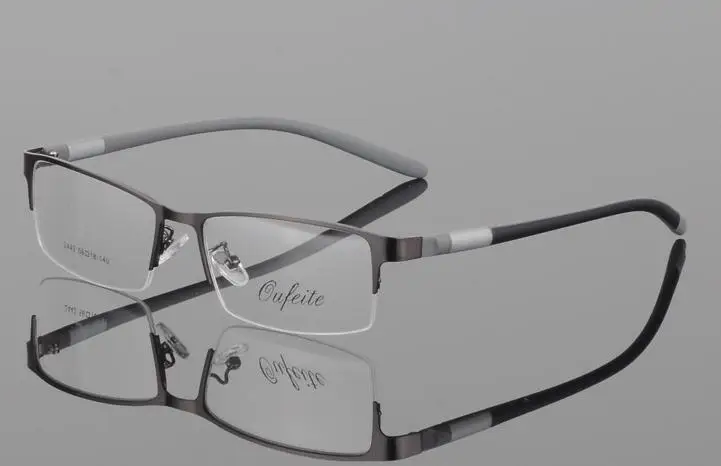 Men Business Glasses Frame Male Fashion Semi Rimless Transparent Eyeglasses Myopia Presbyopia Optical Prescription Spectacles N5 - Цвет оправы: 1