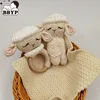 Crochet Sheep Rabbite Toy Set Comfort towel Baby Rattle Biting Ring Handmade Baby Teething Ring Stuffed Plush Toys Gifts 1