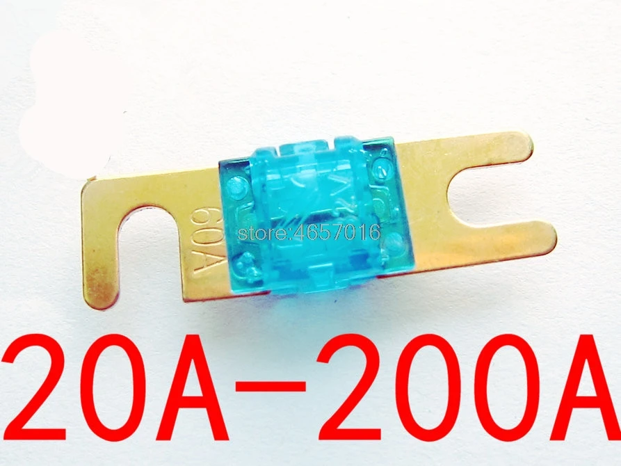20шт х 20A 30A 40A 60A 80A 100A 125A 150A 175A 200A 32V мини стерео аудио ANL предохранитель AFS с золотым покрытием