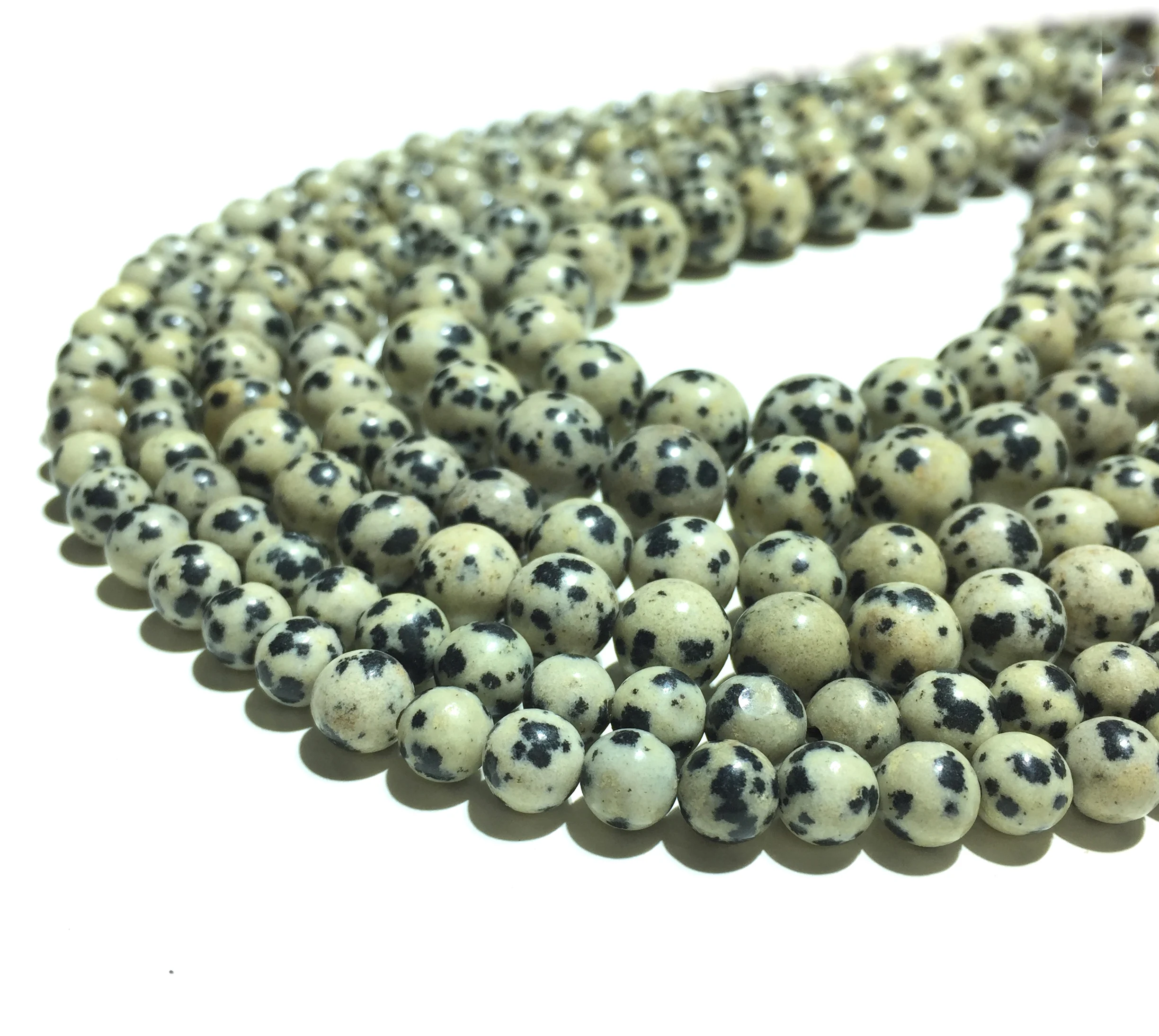 

Natural Gemstone Loose Beads DIY Jewelry Making Bracelet Necklace Accessories Design 6mm 8mm Dalmatian Jasper Bead Factory Price