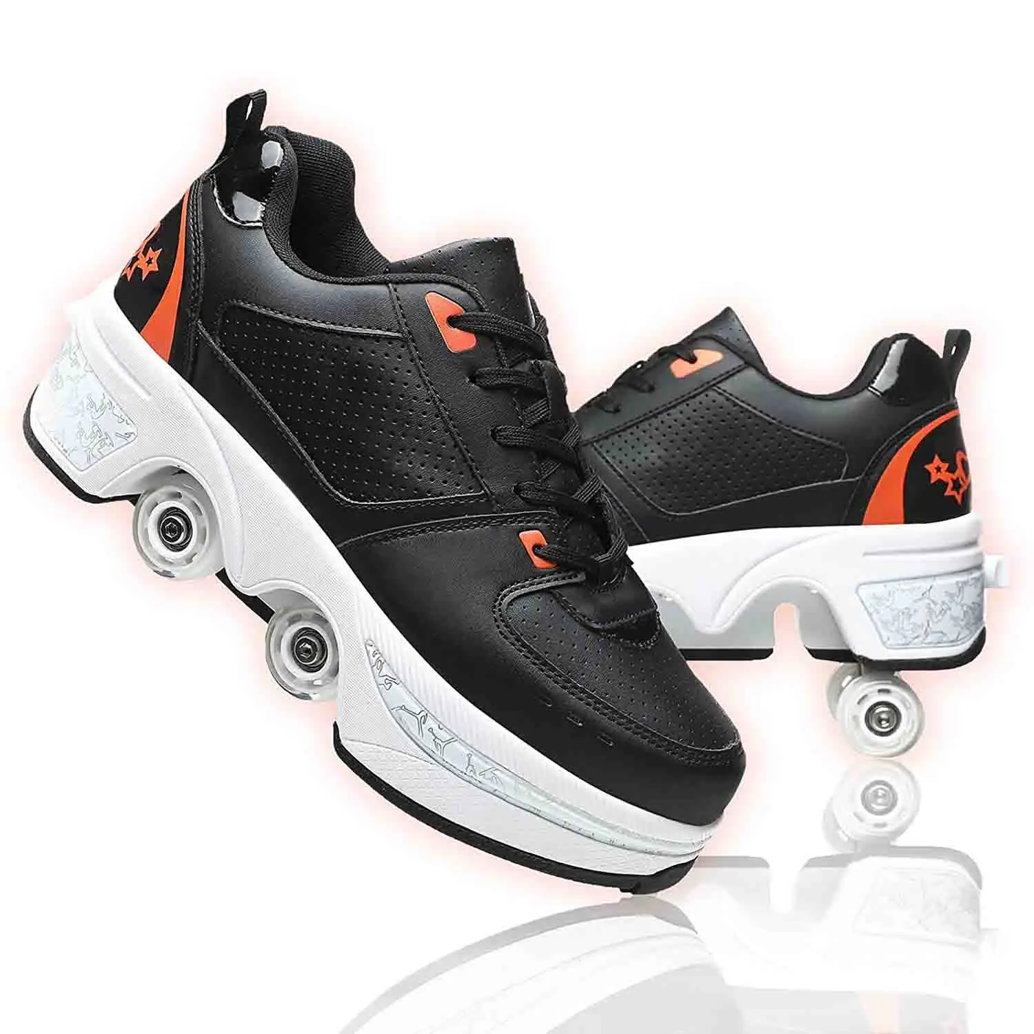 Free Skates Roller Shoes Wedsf Double-Row Deform Wheel Automatic