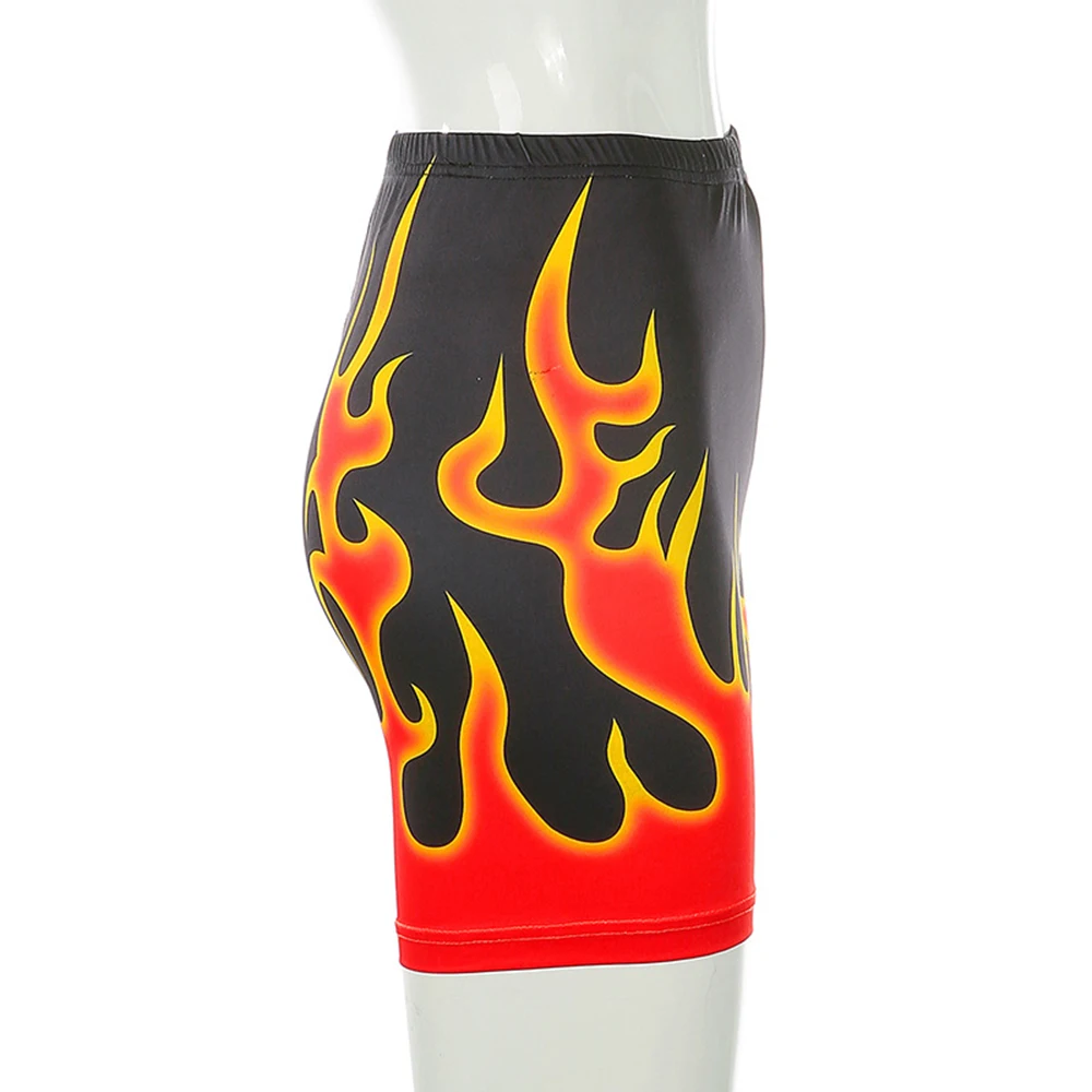 Харадзюку крутая Женская толстовка с принтом пламени наряды с рисунком огня свободные свитера с круглым вырезом для хип-хопа танцевальные пуловеры велосипедист бегун толстовки