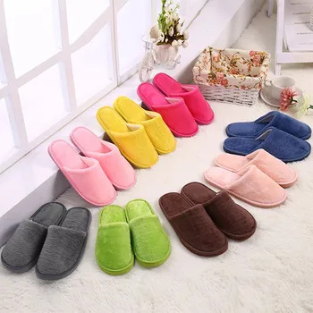 

Couple Shoes Slippers Men Warm Home Plush Soft Slippers Indoors Anti-skid Winter Floor Bedroom Shoes chaussures femme
