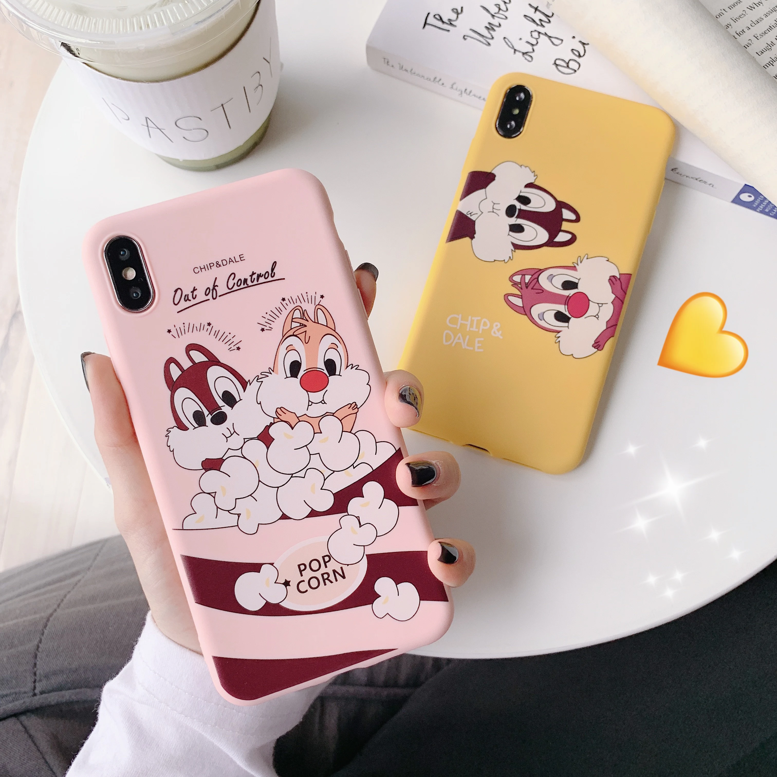 

Cartoon Chip Dale Disneys Phone Case for iPhone X XR XS Max Candy Soft Silicone TPU Mobile Phone Covers For iPhone 6 6s 7 8 Plus
