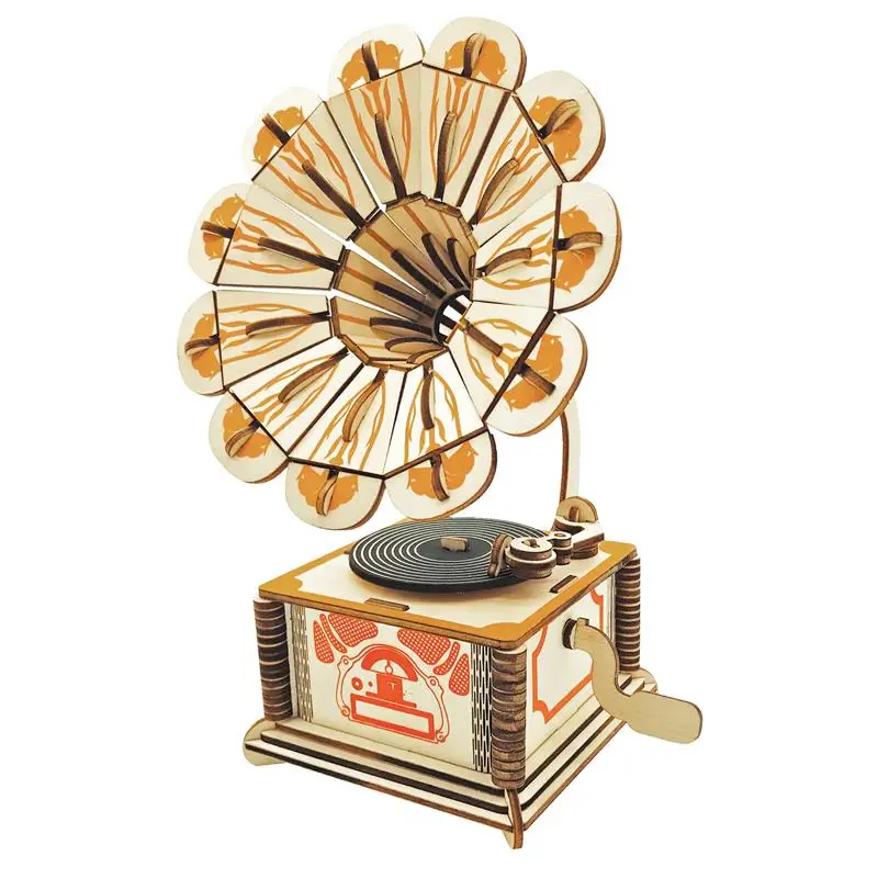 

Toys Wooden 3D Puzzle Gramophone 3d modeling building for Gift