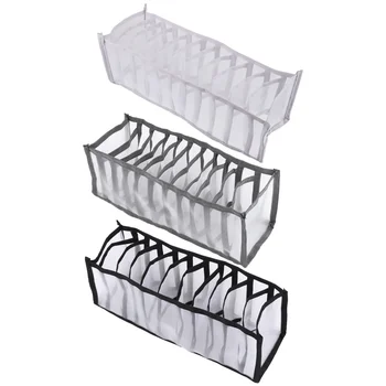 

3Pcs Durable Sock Storage Boxes Stacked Plastic Organizing Box for Home