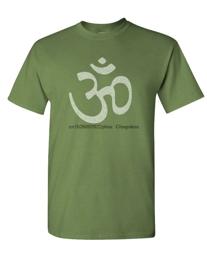 Мужская хлопковая футболка с надписью OM-indian peace namaste | одежда