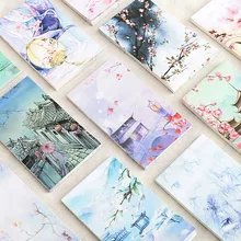 25 peças estilo chinês criativo estética portátil pequeno notebook pode rasgar bela cor página notebook notas