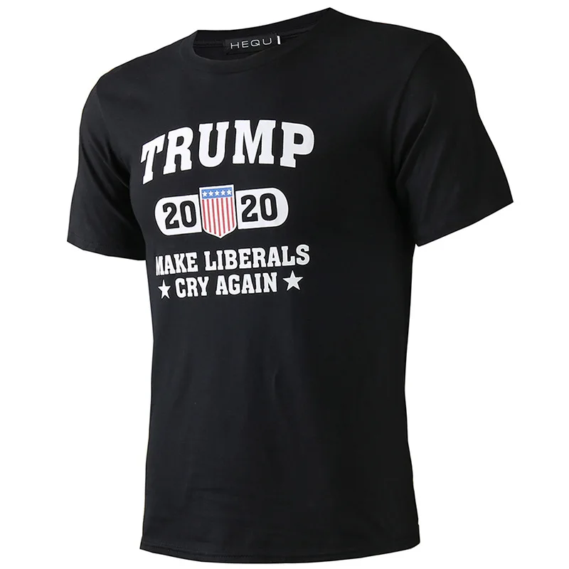 Хлопковая футболка с О-образным вырезом, футболка с рисунком Трамп, свободная модная футболка с коротким рукавом, дышащие футболки для мужчин