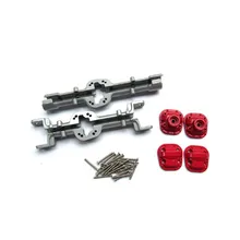 Voiture RC MN modèle 1/12 D90 D91 D96 99S, pièces métalliques de mise à niveau et de Modification une paire de coques d'essieux avant et arrière argent, noir