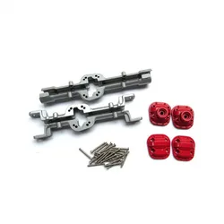 Voiture RC MN modèle 1/12 D90 D91 D96 99S, pièces métalliques de mise à niveau et de Modification une paire de coques d'essieux avant et arrière argent, noir 