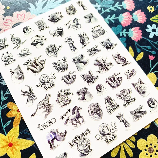 Newest TSC-157 MG-493 Hamster 3d nail art sticker nail decal stamping export japan designs rhinestones  decorations TSC-265