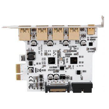 

PCI-E To USB3.0 4-Port+Type-C Adapter Expansion Card Connector Dual Chip for Windows XP Vista Windows 7/8/10 Linux