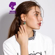 DREJEW асимметрия треугольник мяч массивные серьги маленькие Зеленый Желтый Черный Серый контрастный цвет акриловые серьги гвоздики для женщин