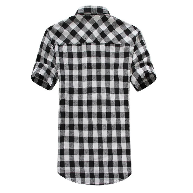 Kezrea, новинка, летняя Клетчатая рубашка, мужские рубашки, модная Chemise Homme, мужские клетчатые рубашки, рубашка с коротким рукавом, Мужская блузка, красная, Черная
