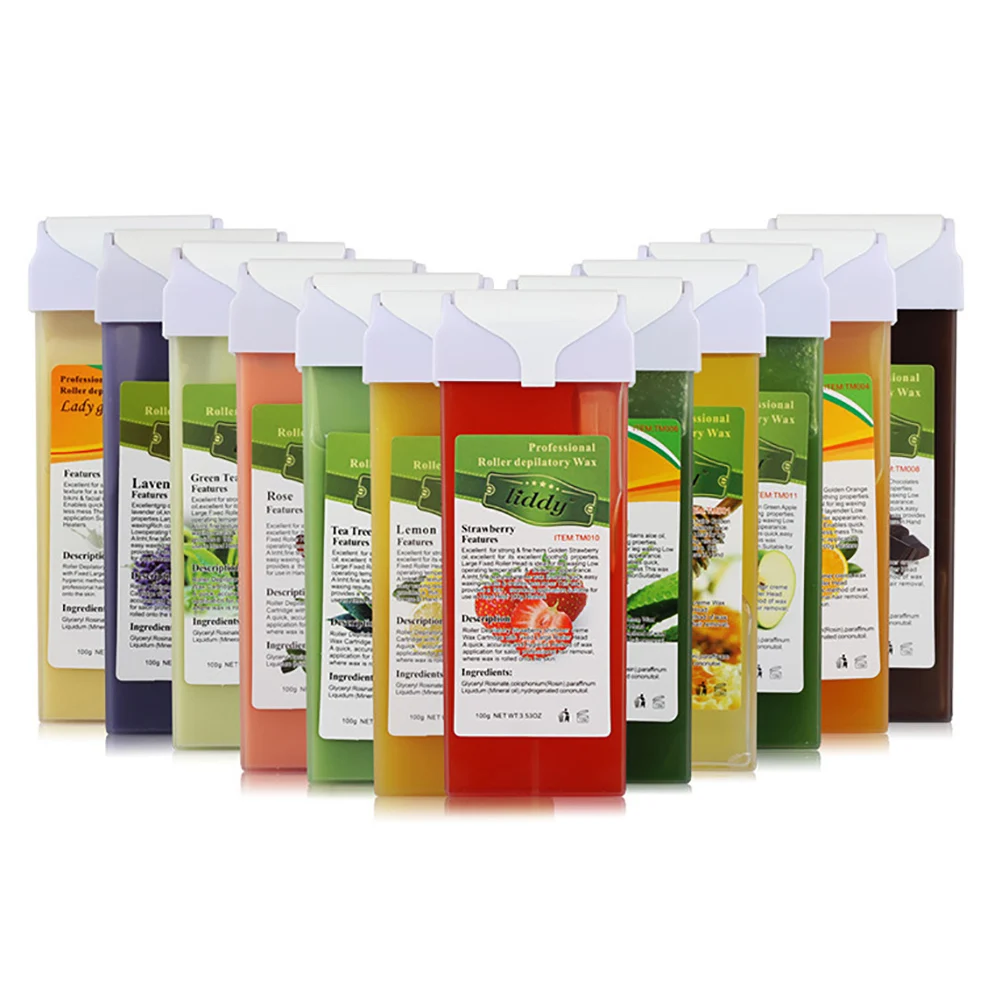 100g Strawberry Aloe Tea Tree No Strips Wax Bean Depilatory Body Hair Remover Provides a thin, economic and hygienic application