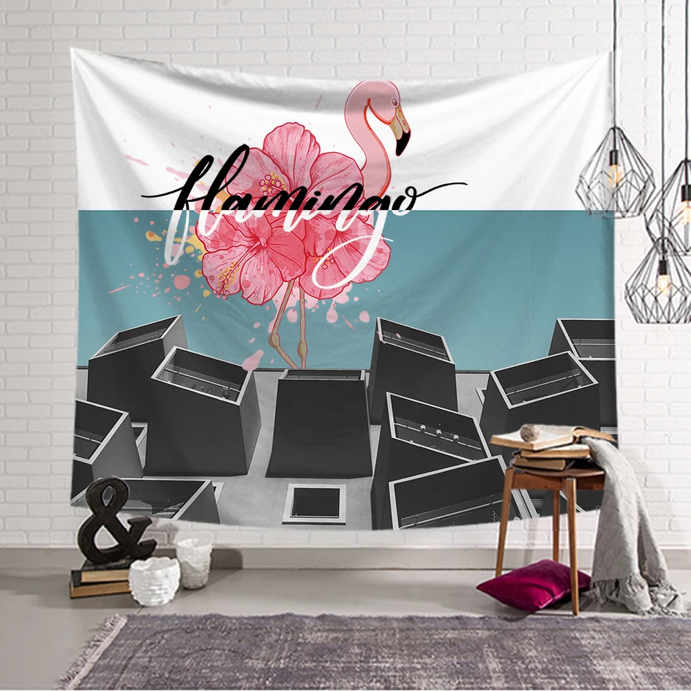Настенный гобелен с фламинго настенный одеяло фермерский декор кубрекама