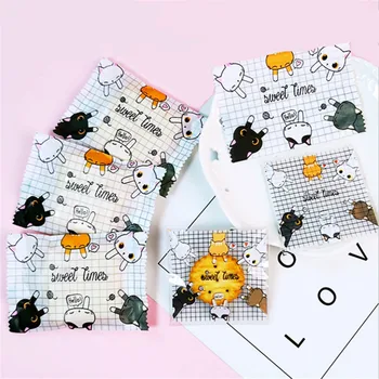 

100 Pcs/lot 7x10cm Cartoon Cat Sweet Times Package Handmade Snowflake Cake Nougat Cookie Self-Adhesive Machine Sealing Bags