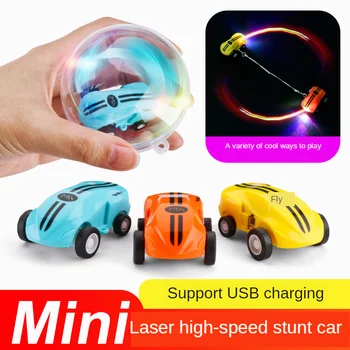 

Mini high speed car 360 degree rotation luminous car stunt car children's toy car pressure relief toy USB charging a variety