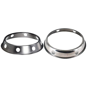 

2x Universal Wok Pan Support Rack Stand Wok Ring/Metallic Round Bottom Universal Size for Gas Stove Fry Pans